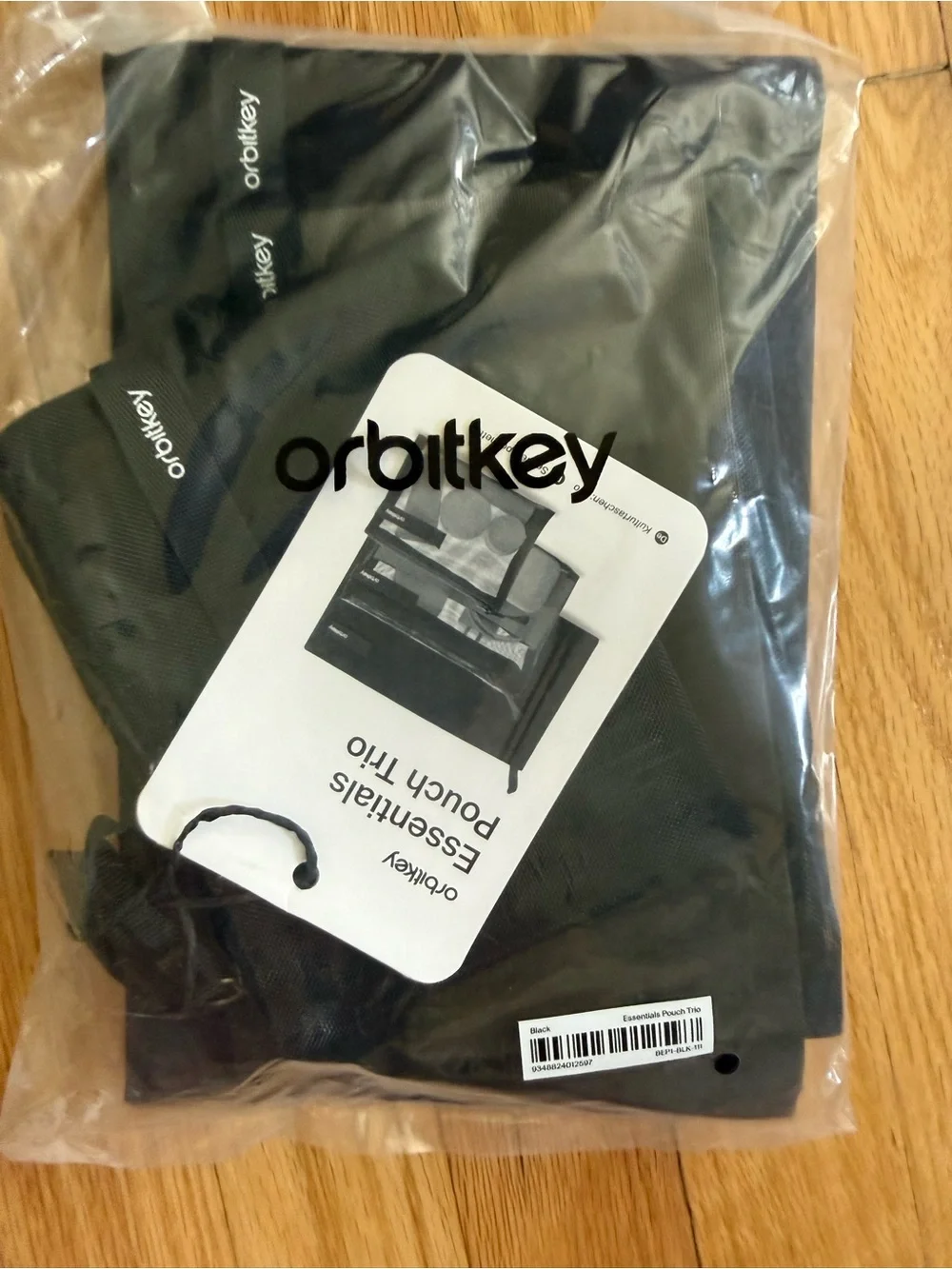 NWT: ORBITKEY Essentials Pouch Trio - Black, set of 3